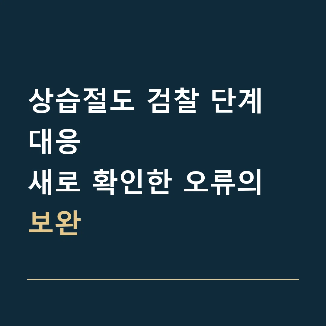 상습절도 검찰 단계 대응 · 새로 확인한 오류의 보완