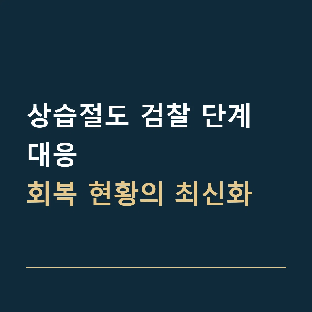 상습절도 검찰 단계 대응 · 회복 현황의 최신화