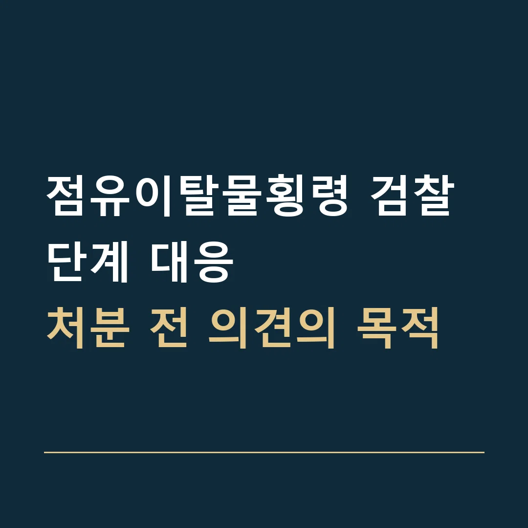 점유이탈물횡령 검찰 단계 대응 · 처분 전 의견의 목적