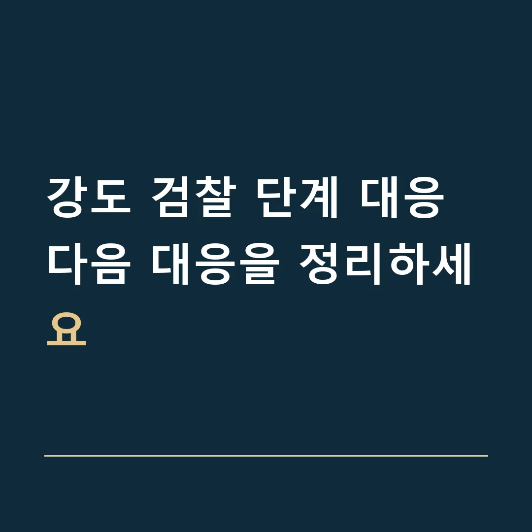 강도 검찰 단계 대응 · 다음 대응을 정리하세요