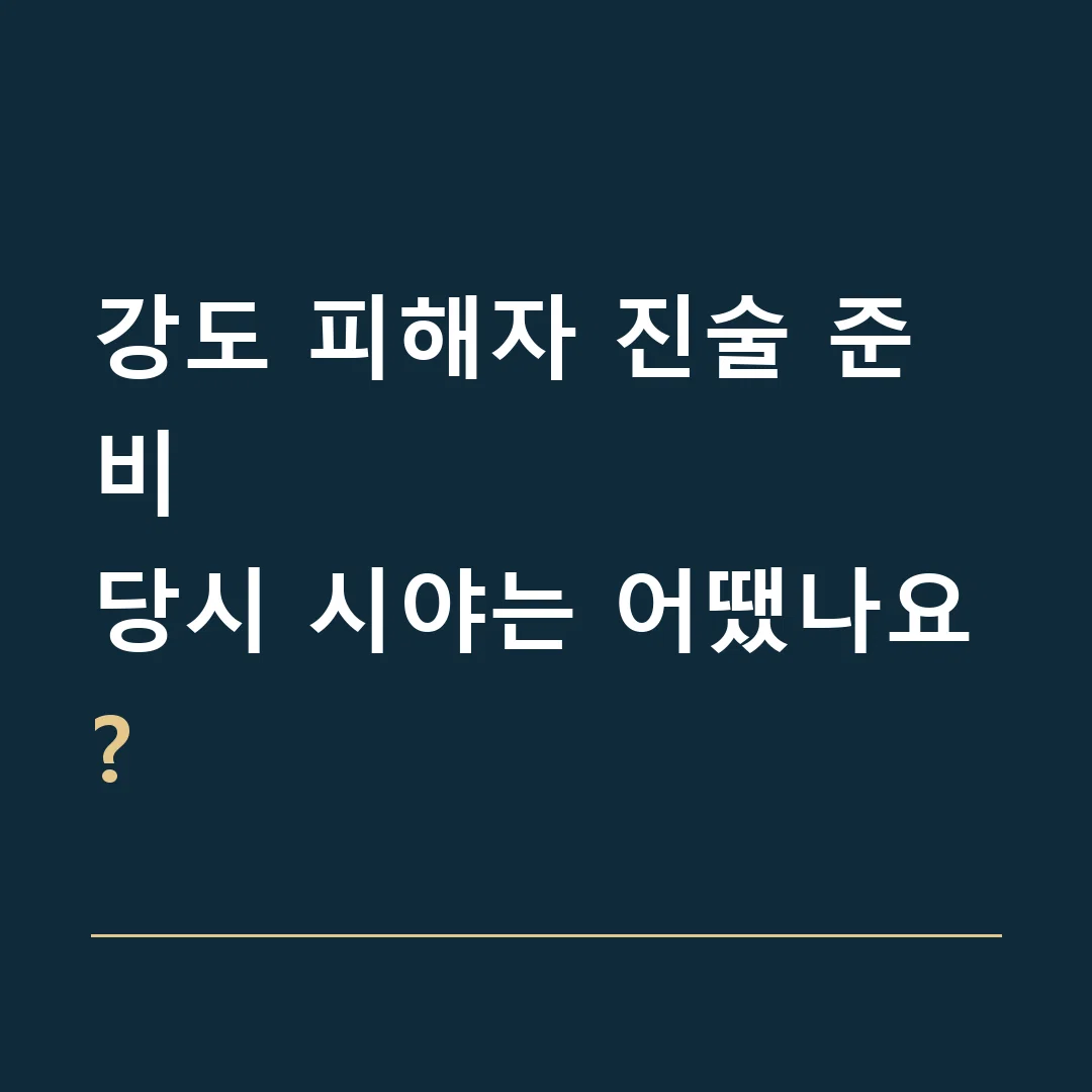 강도 피해자 진술 준비 · 당시 시야는 어땠나요?
