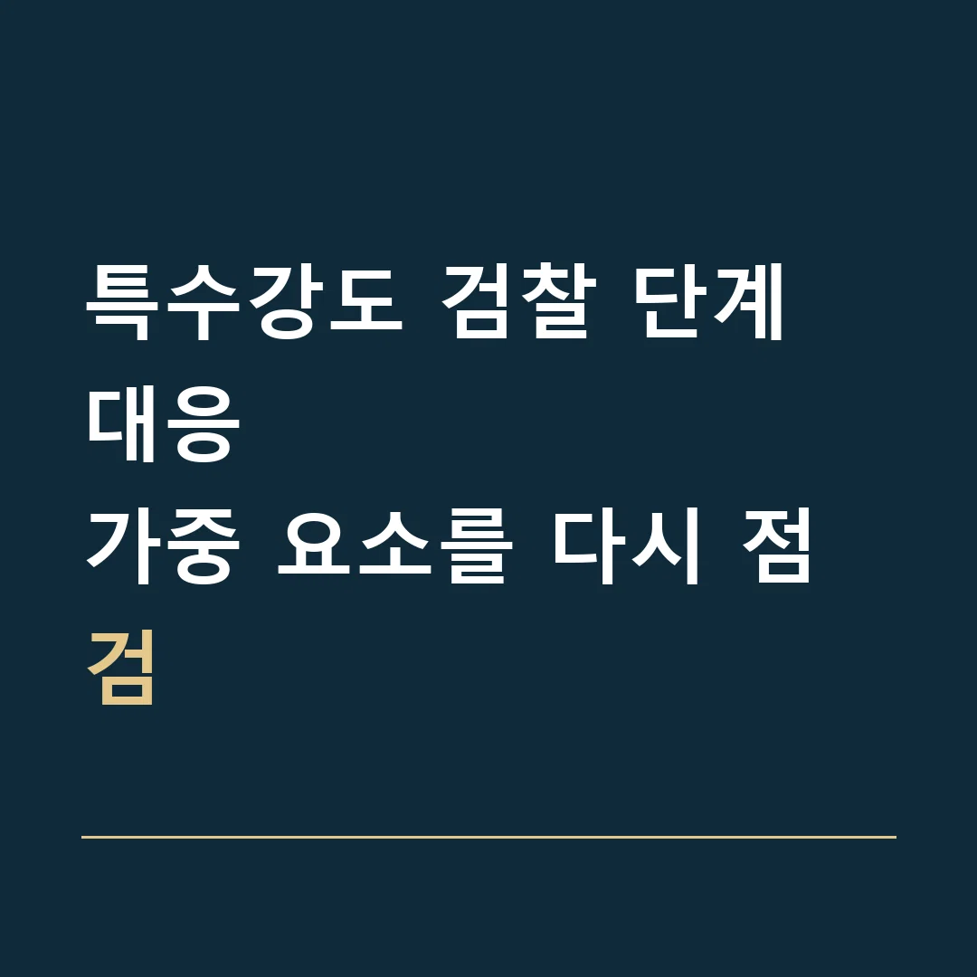 특수강도 검찰 단계 대응 · 가중 요소를 다시 점검
