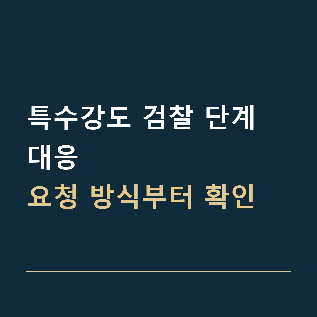 특수강도 검찰 단계 대응 · 요청 방식부터 확인