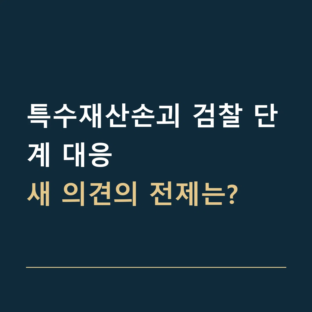 특수재산손괴 검찰 단계 대응 · 새 의견의 전제는?