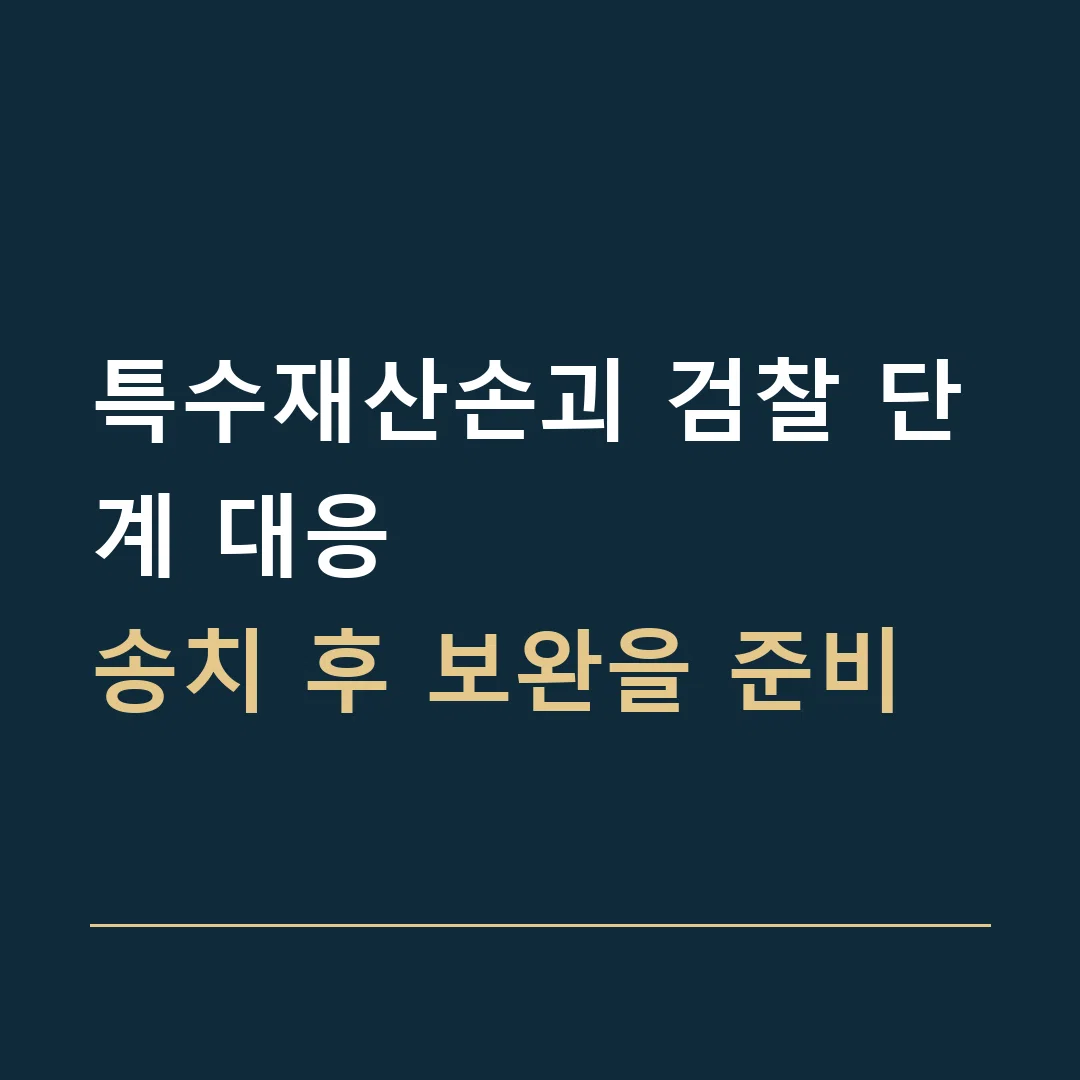 특수재산손괴 검찰 단계 대응 · 송치 후 보완을 준비