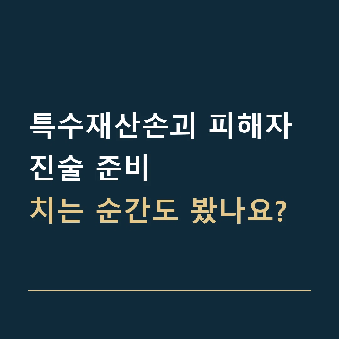 특수재산손괴 피해자 진술 준비 · 치는 순간도 봤나요?