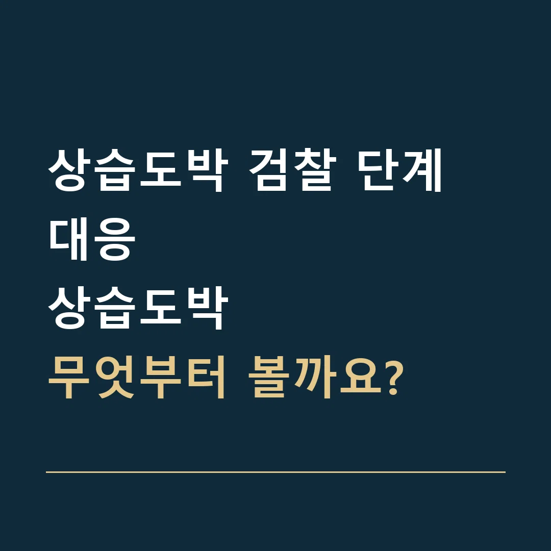 상습도박 검찰 단계 대응 · 상습도박
무엇부터 볼까요?
