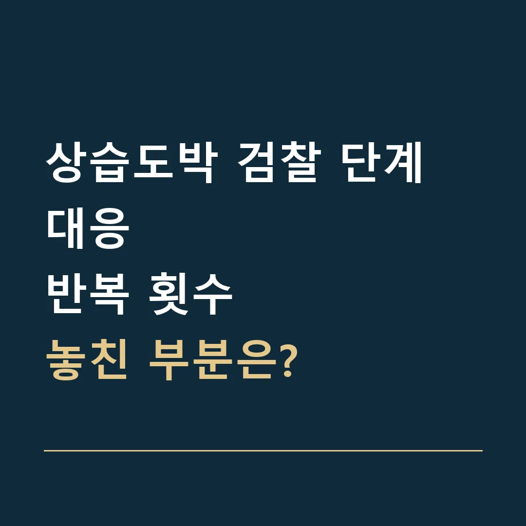 상습도박 검찰 단계 대응 · 반복 횟수
놓친 부분은?