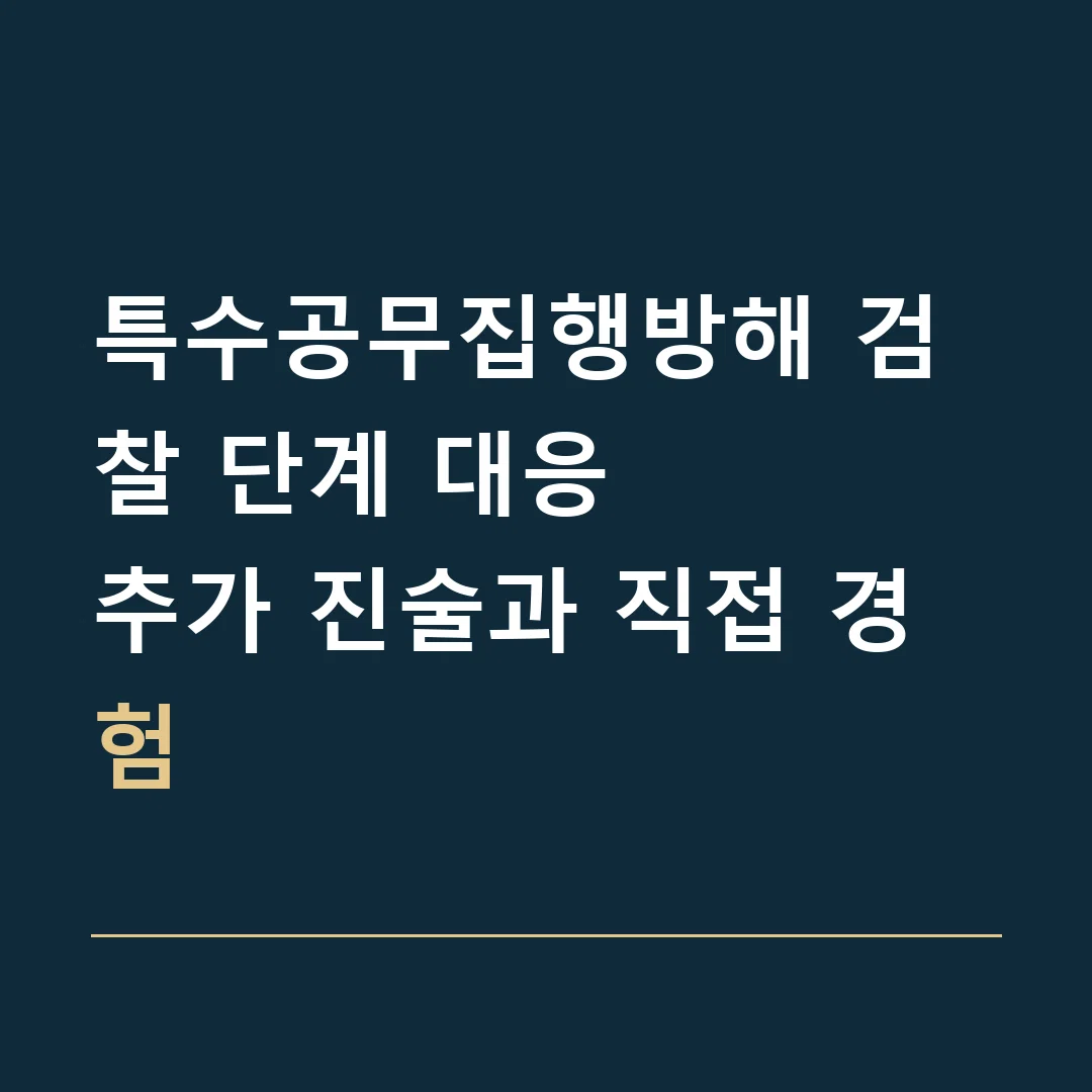 특수공무집행방해 검찰 단계 대응 · 추가 진술과 직접 경험