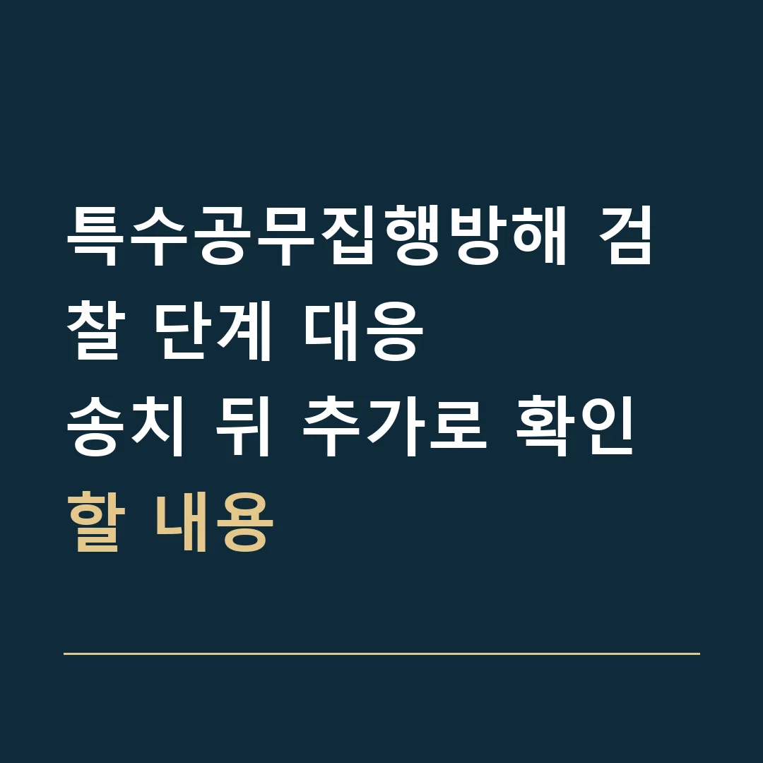 특수공무집행방해 검찰 단계 대응 · 송치 뒤 추가로 확인할 내용