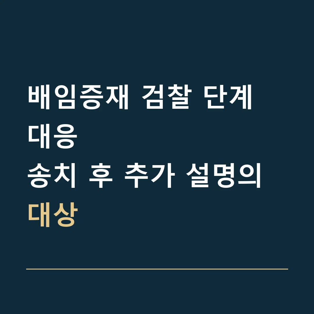 배임증재 검찰 단계 대응 · 송치 후 추가 설명의 대상