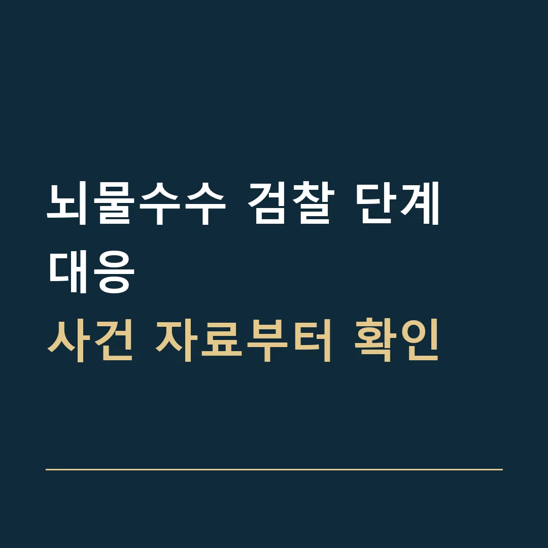 뇌물수수 검찰 단계 대응 · 사건 자료부터 확인