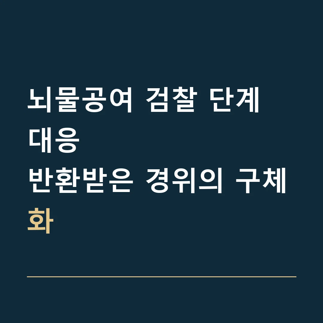뇌물공여 검찰 단계 대응 · 반환받은 경위의 구체화