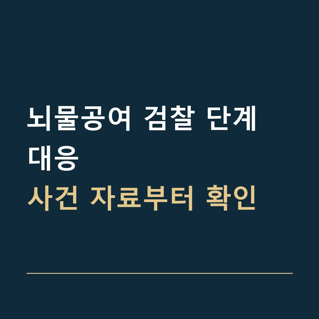 뇌물공여 검찰 단계 대응 · 사건 자료부터 확인