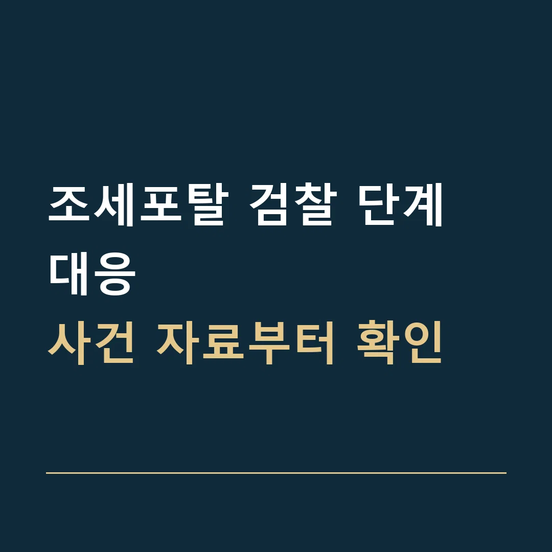 조세포탈 검찰 단계 대응 · 사건 자료부터 확인