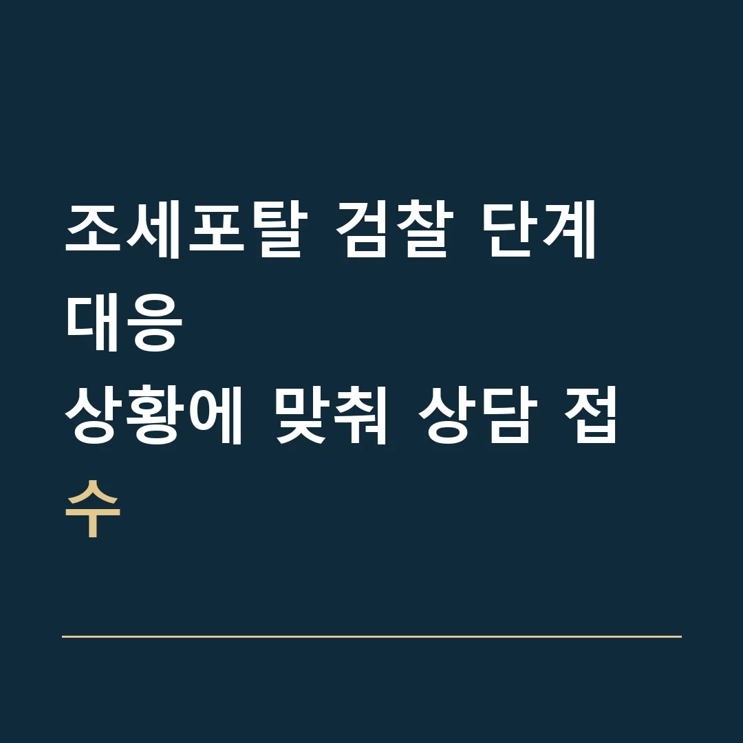 조세포탈 검찰 단계 대응 · 상황에 맞춰 상담 접수