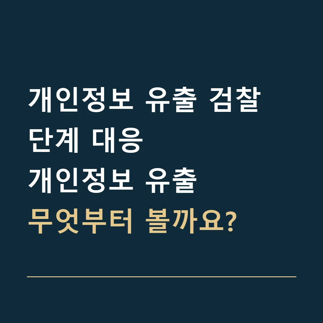 개인정보 유출 검찰 단계 대응 · 개인정보 유출
무엇부터 볼까요?