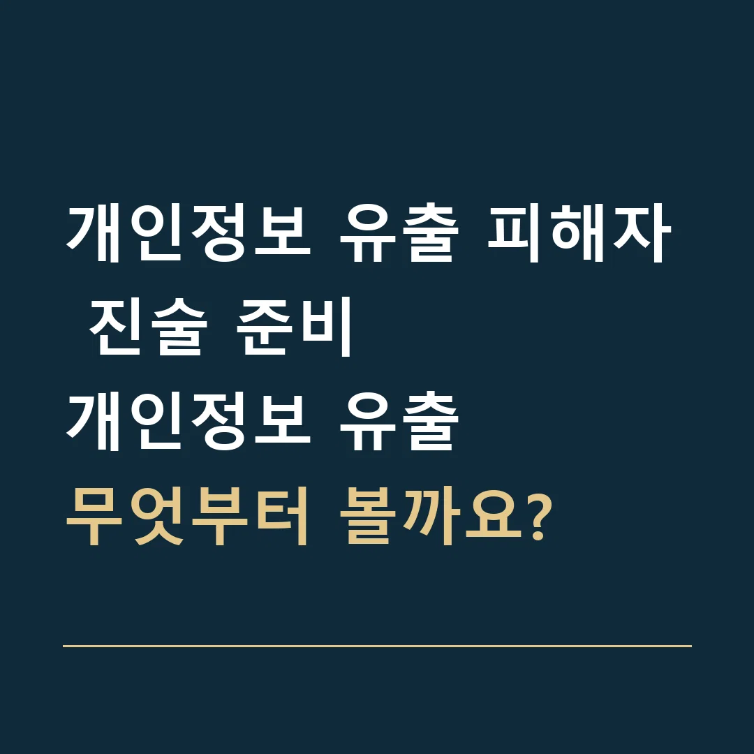 개인정보 유출 피해자 진술 준비 · 개인정보 유출
무엇부터 볼까요?