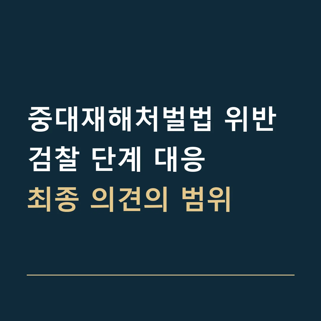 중대재해처벌법 위반 검찰 단계 대응 · 최종 의견의 범위