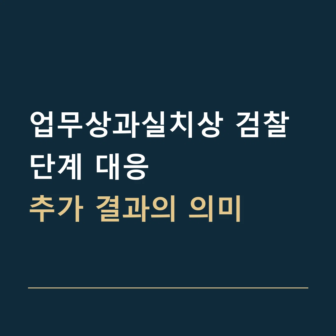 업무상과실치상 검찰 단계 대응 · 추가 결과의 의미