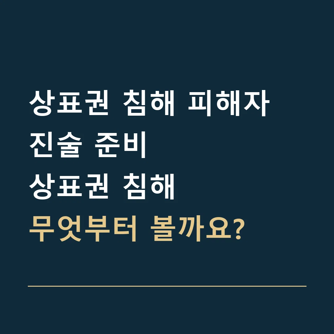 상표권 침해 피해자 진술 준비 · 상표권 침해
무엇부터 볼까요?