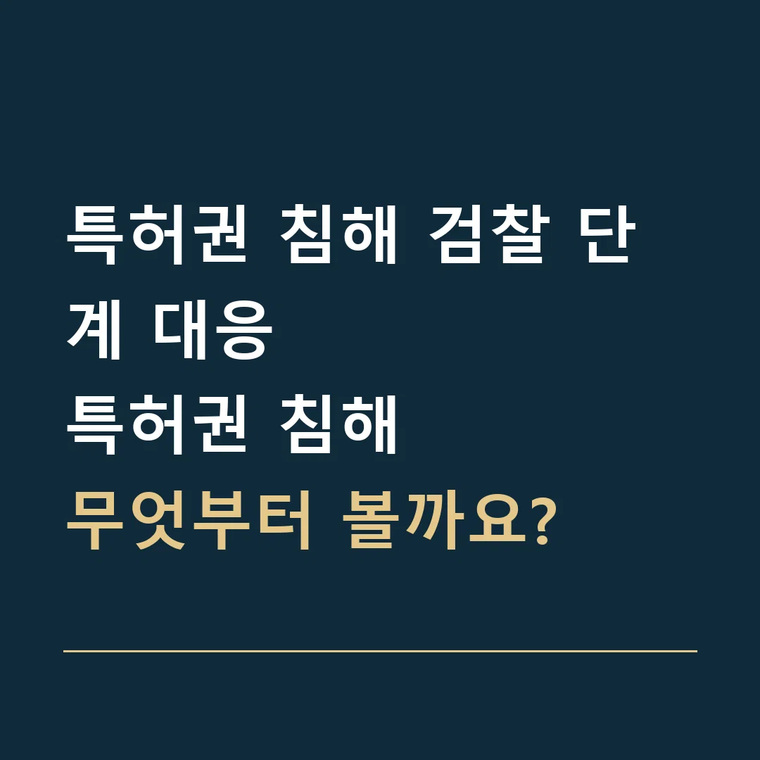 특허권 침해 검찰 단계 대응 · 특허권 침해
무엇부터 볼까요?