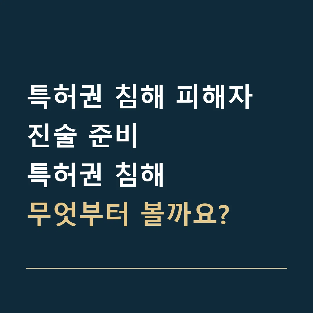 특허권 침해 피해자 진술 준비 · 특허권 침해
무엇부터 볼까요?