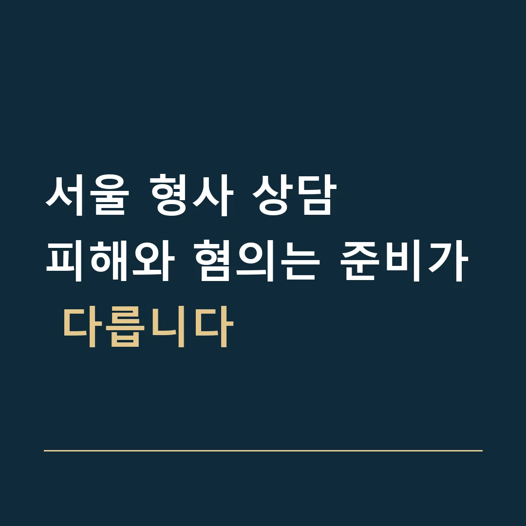 서울 형사 상담 · 피해와 혐의는 준비가 다릅니다