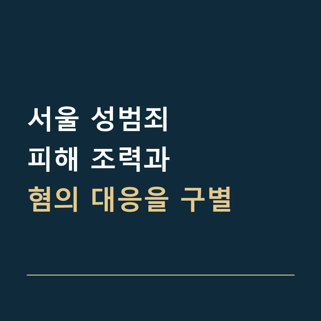서울 성범죄 · 피해 조력과
혐의 대응을 구별