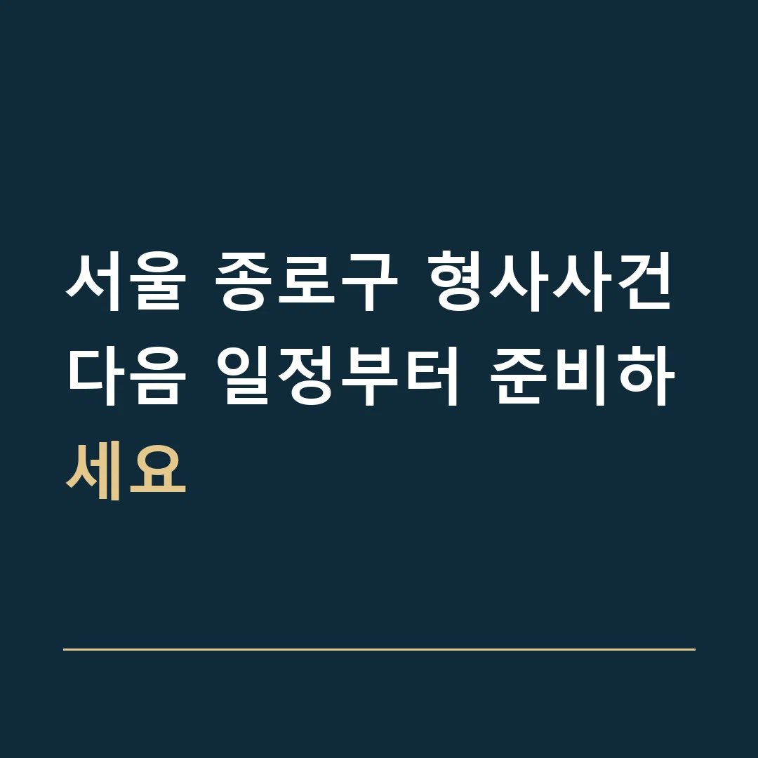 서울 종로구 형사사건 · 다음 일정부터 준비하세요