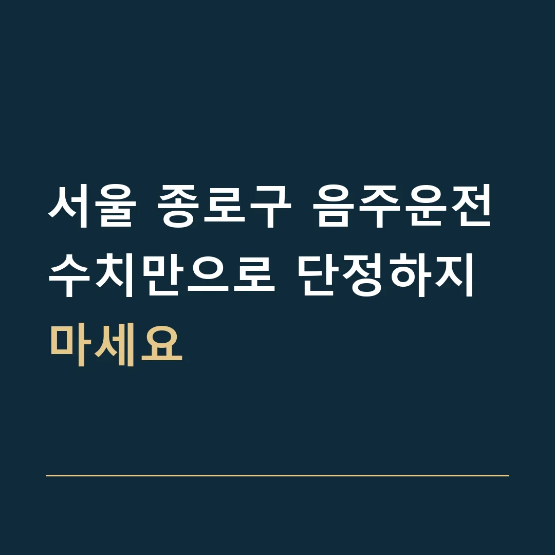 서울 종로구 음주운전 · 수치만으로 단정하지 마세요