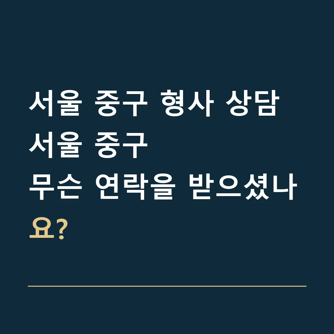 서울 중구 형사 상담 · 서울 중구
무슨 연락을 받으셨나요?