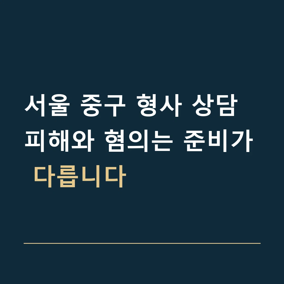 서울 중구 형사 상담 · 피해와 혐의는 준비가 다릅니다