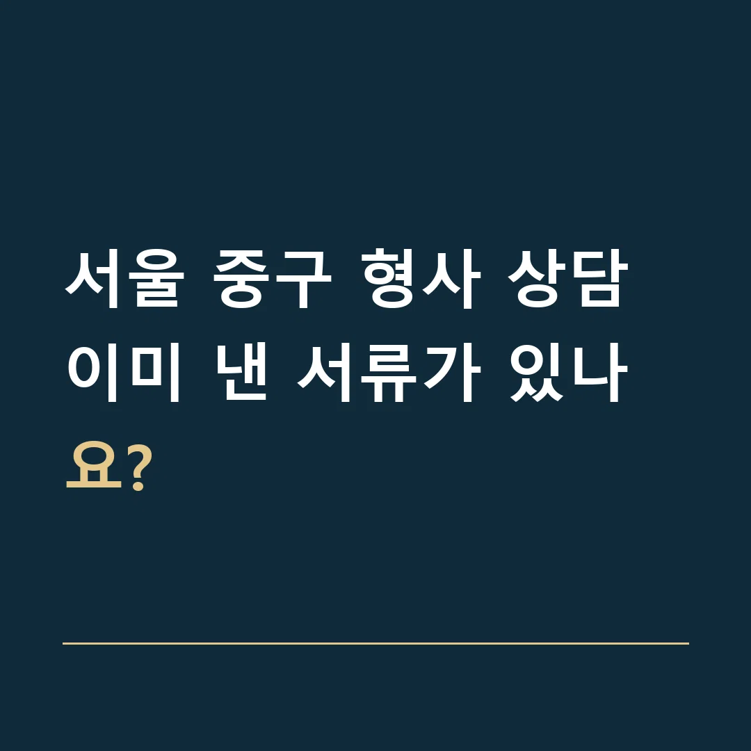 서울 중구 형사 상담 · 이미 낸 서류가 있나요?