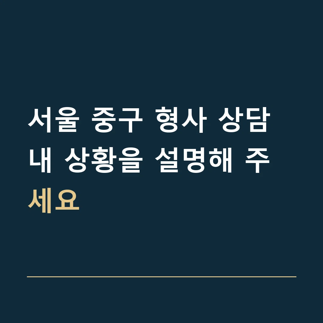 서울 중구 형사 상담 · 내 상황을 설명해 주세요