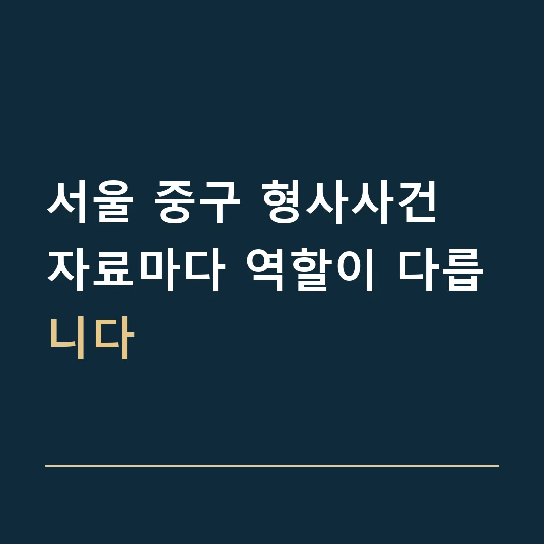 서울 중구 형사사건 · 자료마다 역할이 다릅니다