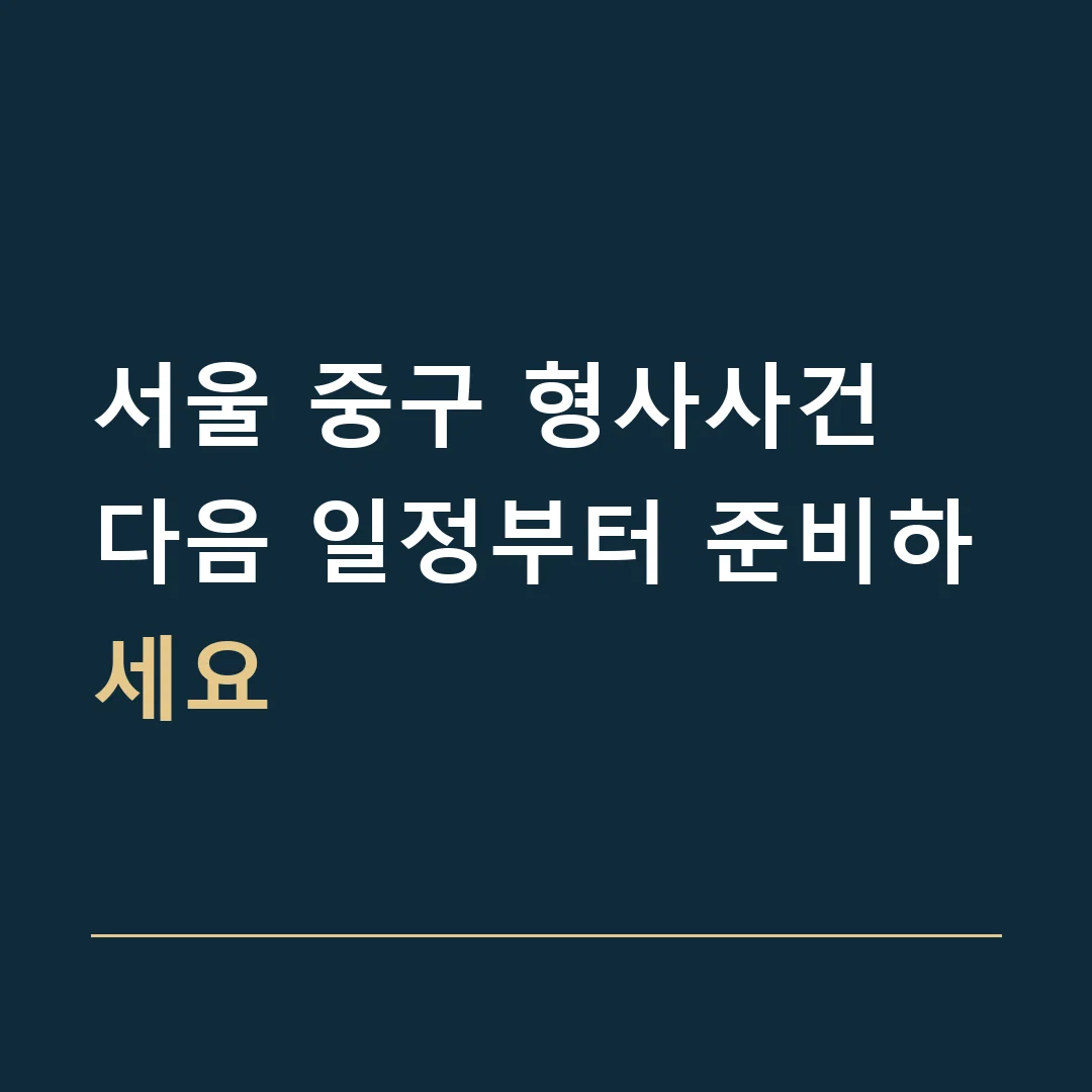 서울 중구 형사사건 · 다음 일정부터 준비하세요