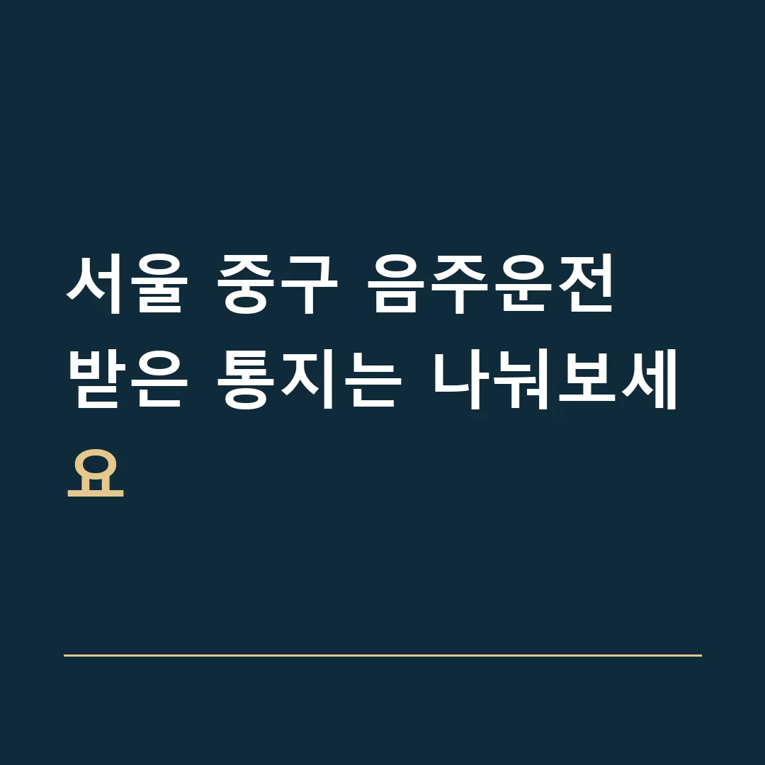 서울 중구 음주운전 · 받은 통지는 나눠보세요