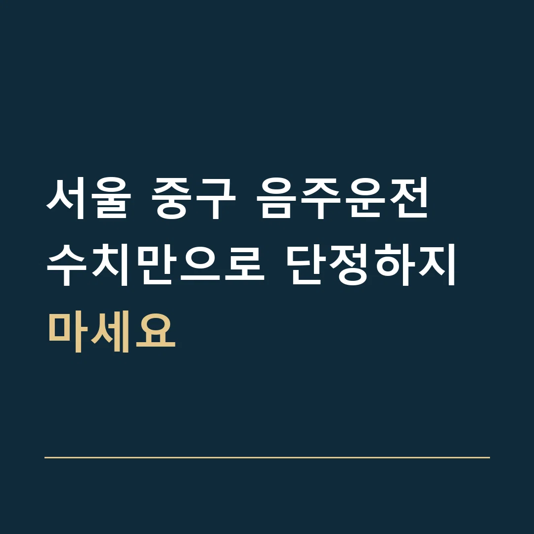 서울 중구 음주운전 · 수치만으로 단정하지 마세요