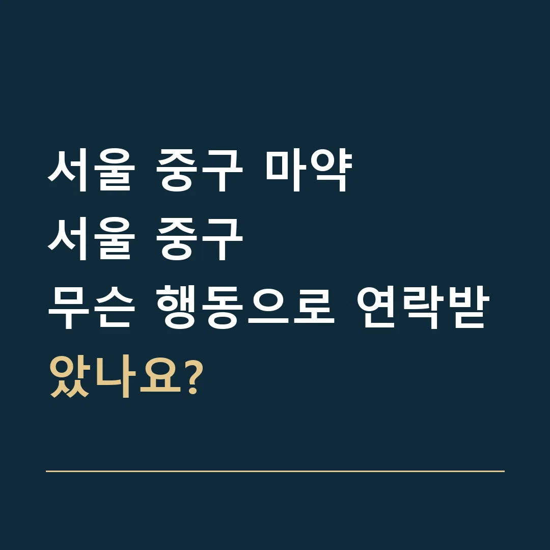 서울 중구 마약 · 서울 중구
무슨 행동으로 연락받았나요?
