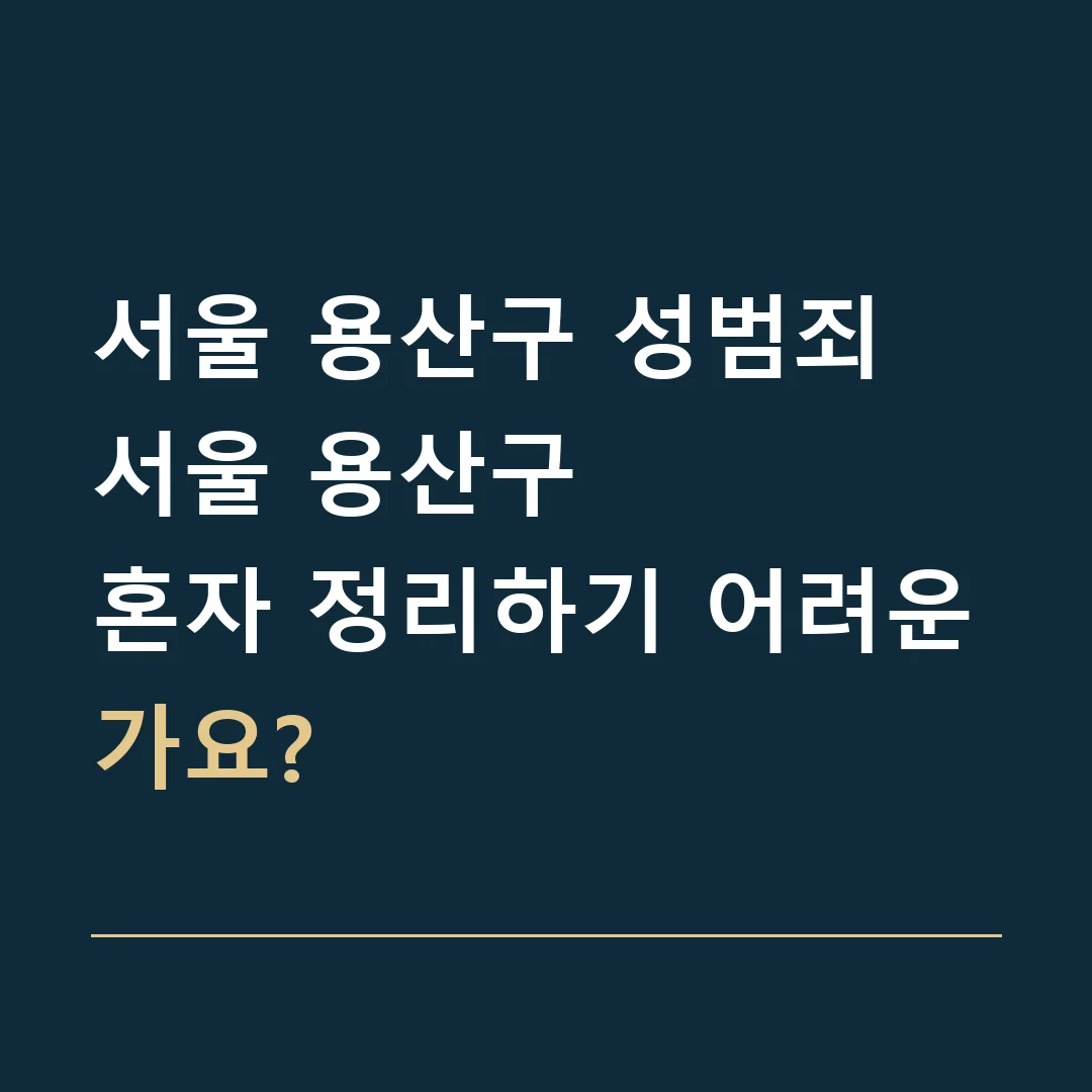 서울 용산구 성범죄 · 서울 용산구
혼자 정리하기 어려운가요?