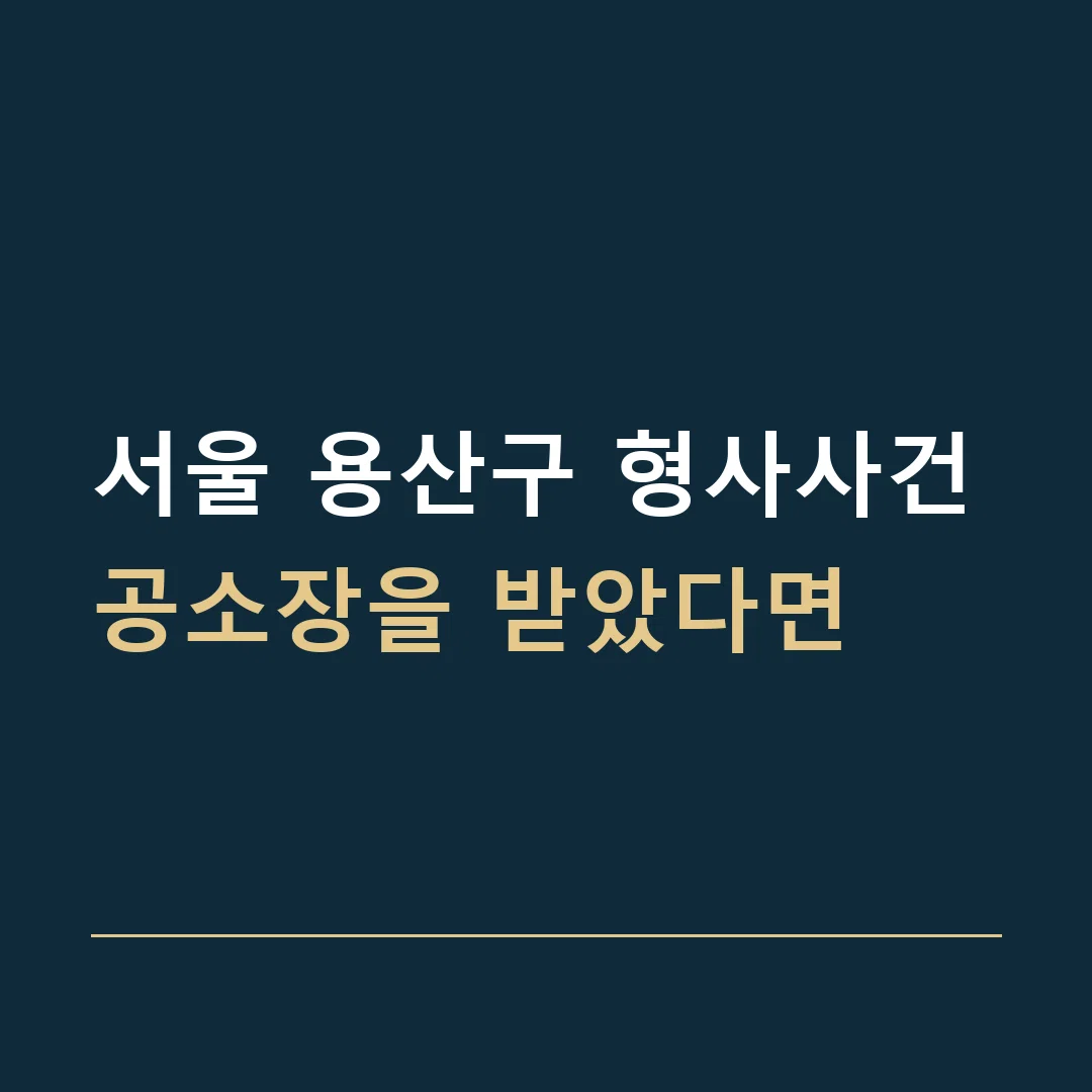 서울 용산구 형사사건 · 공소장을 받았다면