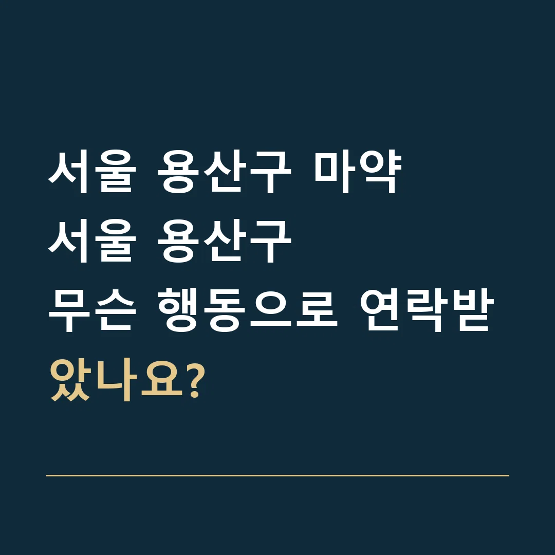 서울 용산구 마약 · 서울 용산구
무슨 행동으로 연락받았나요?