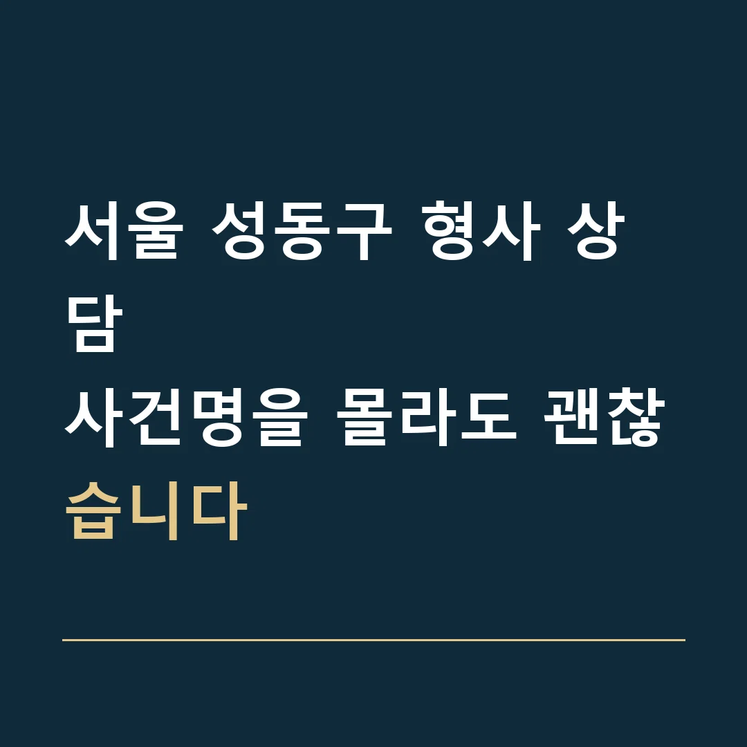서울 성동구 형사 상담 · 사건명을 몰라도 괜찮습니다