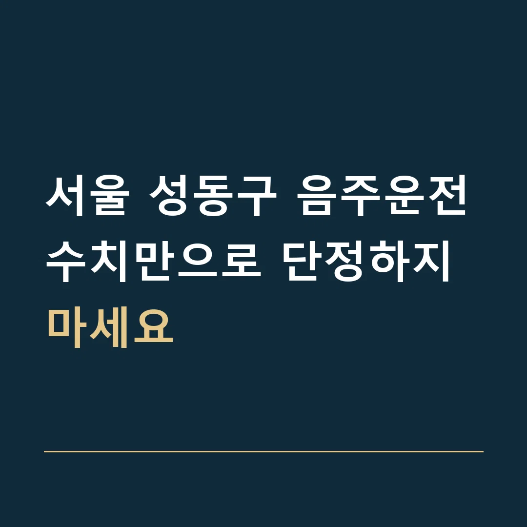 서울 성동구 음주운전 · 수치만으로 단정하지 마세요