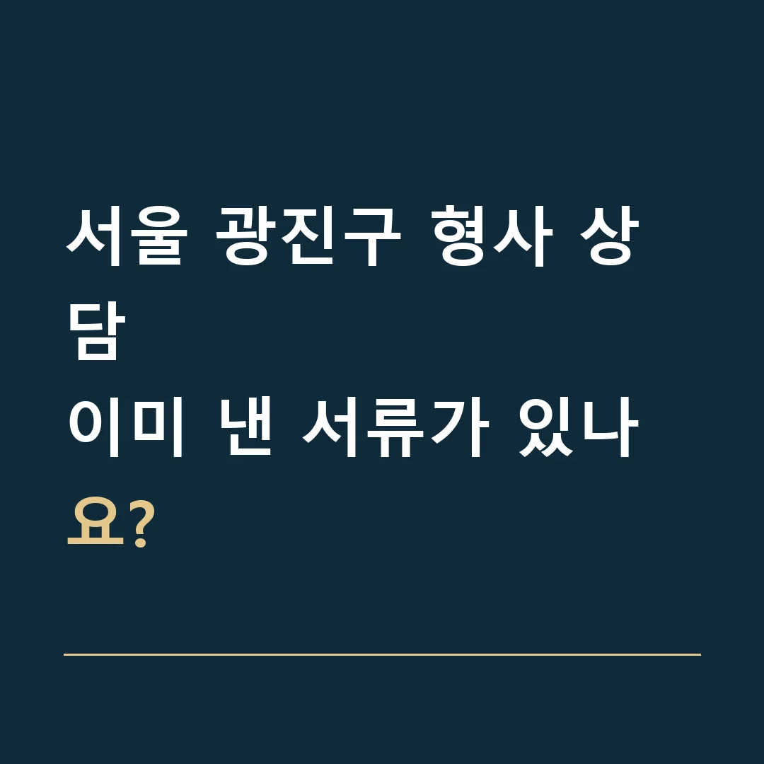 서울 광진구 형사 상담 · 이미 낸 서류가 있나요?