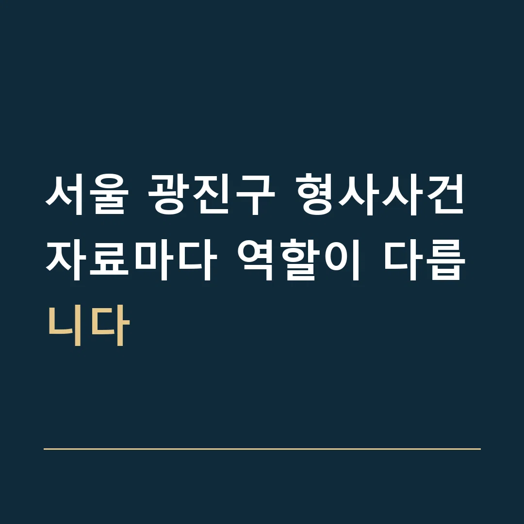 서울 광진구 형사사건 · 자료마다 역할이 다릅니다