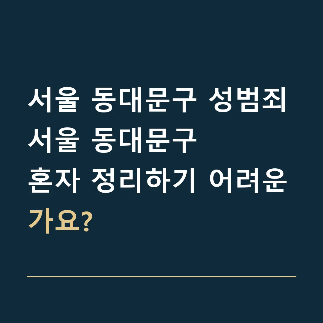 서울 동대문구 성범죄 · 서울 동대문구
혼자 정리하기 어려운가요?