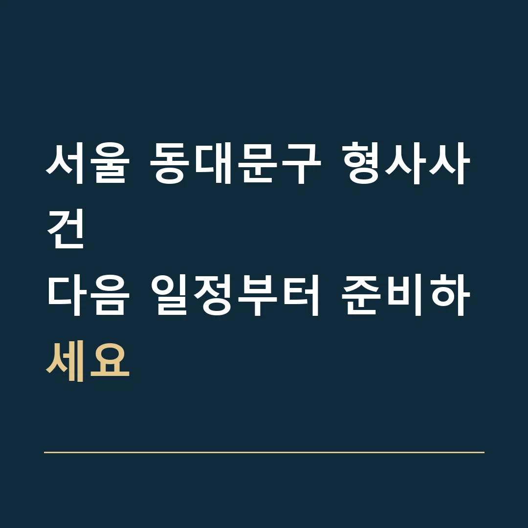 서울 동대문구 형사사건 · 다음 일정부터 준비하세요