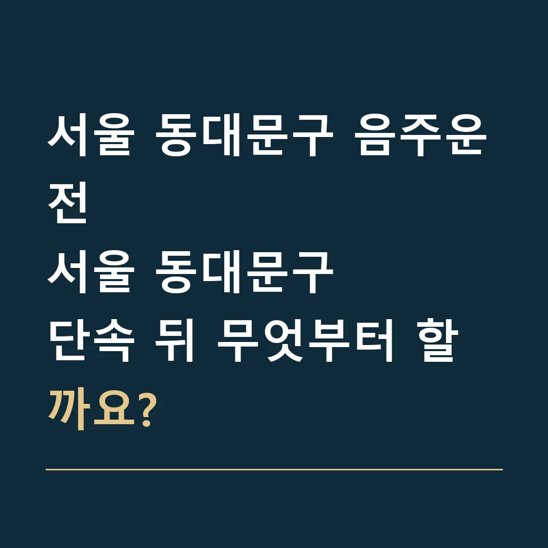 서울 동대문구 음주운전 · 서울 동대문구
단속 뒤 무엇부터 할까요?